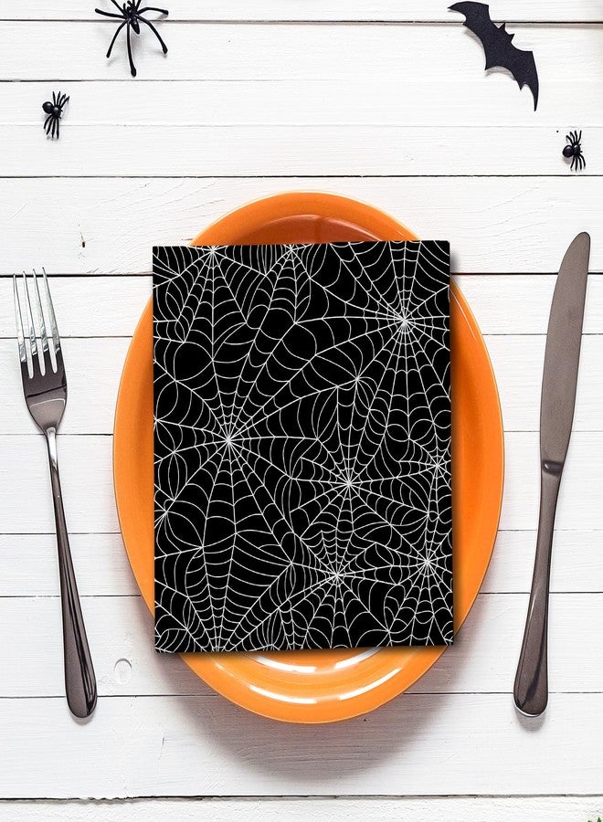 JarThenaAMCS 50 Pcs Halloween Paper Napkins Hand Bone Spider Web Disposable Dinner Luncheon Napkins Cobweb Skeleton Double Printed Spooky Cocktail Napkin for Bathroom Home Party Table Decor,6.5 Inch - Image 5